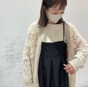 2color / ふわふわルーズニットカーディガン
