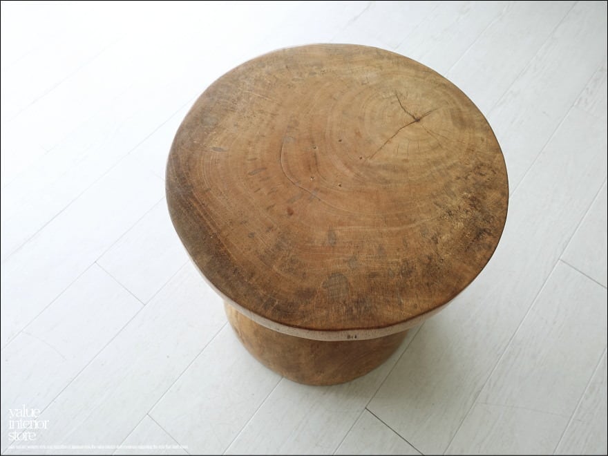 作家物】無垢材 木製スツール 高さ47cm｜花台・オブジェ台｜木工作家