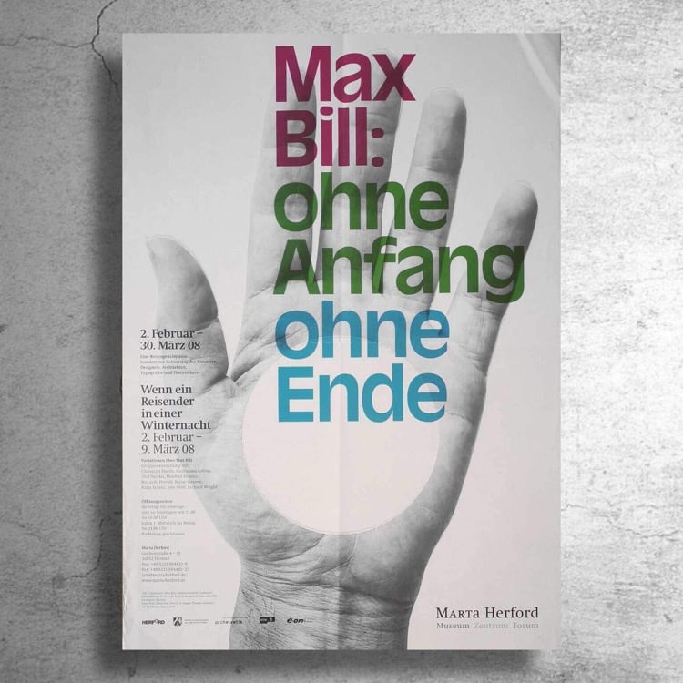 『マックス・ビル』2008年ドイツでの展示告知ポスター/BAUHAUS