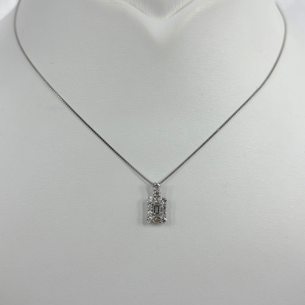 Pt850 Ptのみ（トップ） ダイヤモンド 0.401ct ネックレス 約37+3cm 