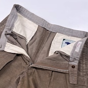 PAPAS ISLAND パパス ツータック ピケ コーデュロイ ダブル スラックス パンツ LL/ベージュ系 メンズ