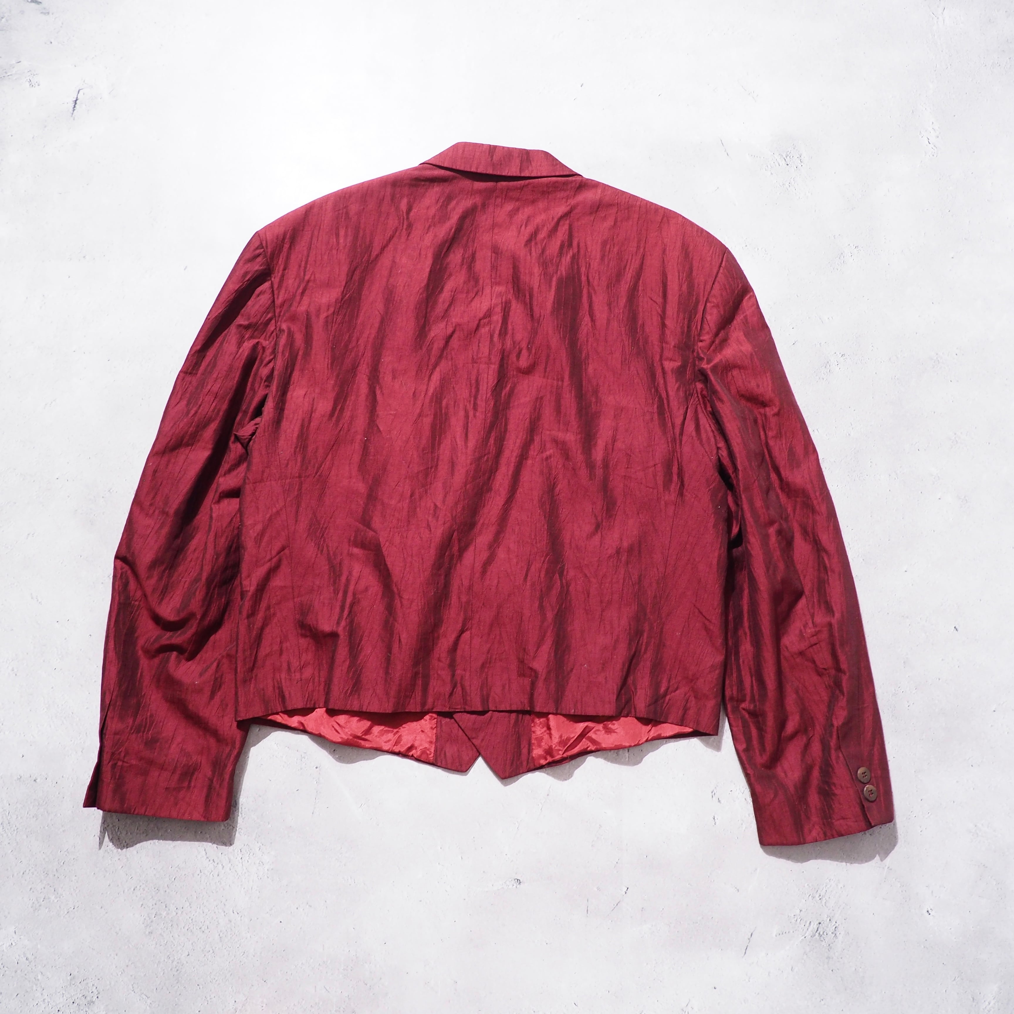 " 暗赫 " Beautiful Dark Bordeaux color vintage Short length Tailored jacket