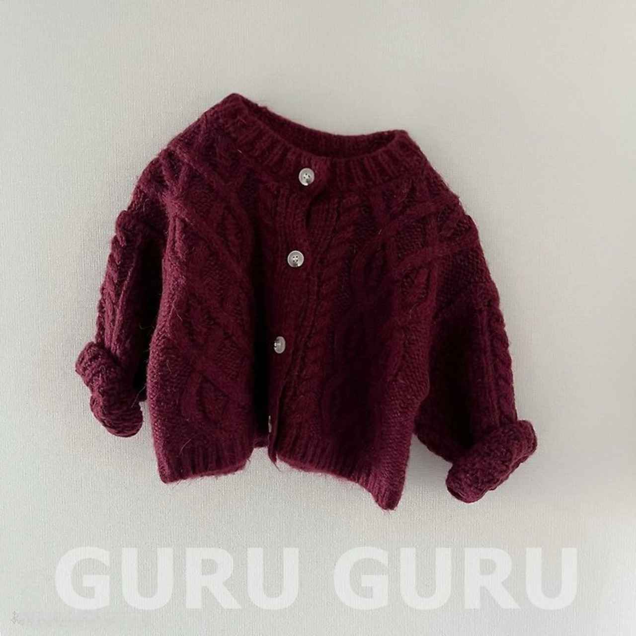 韓国子供服 / 26Autumn / 〖取寄〗guruguru / ケーブルニットカーディガン / ベビー服 *1号~3号*