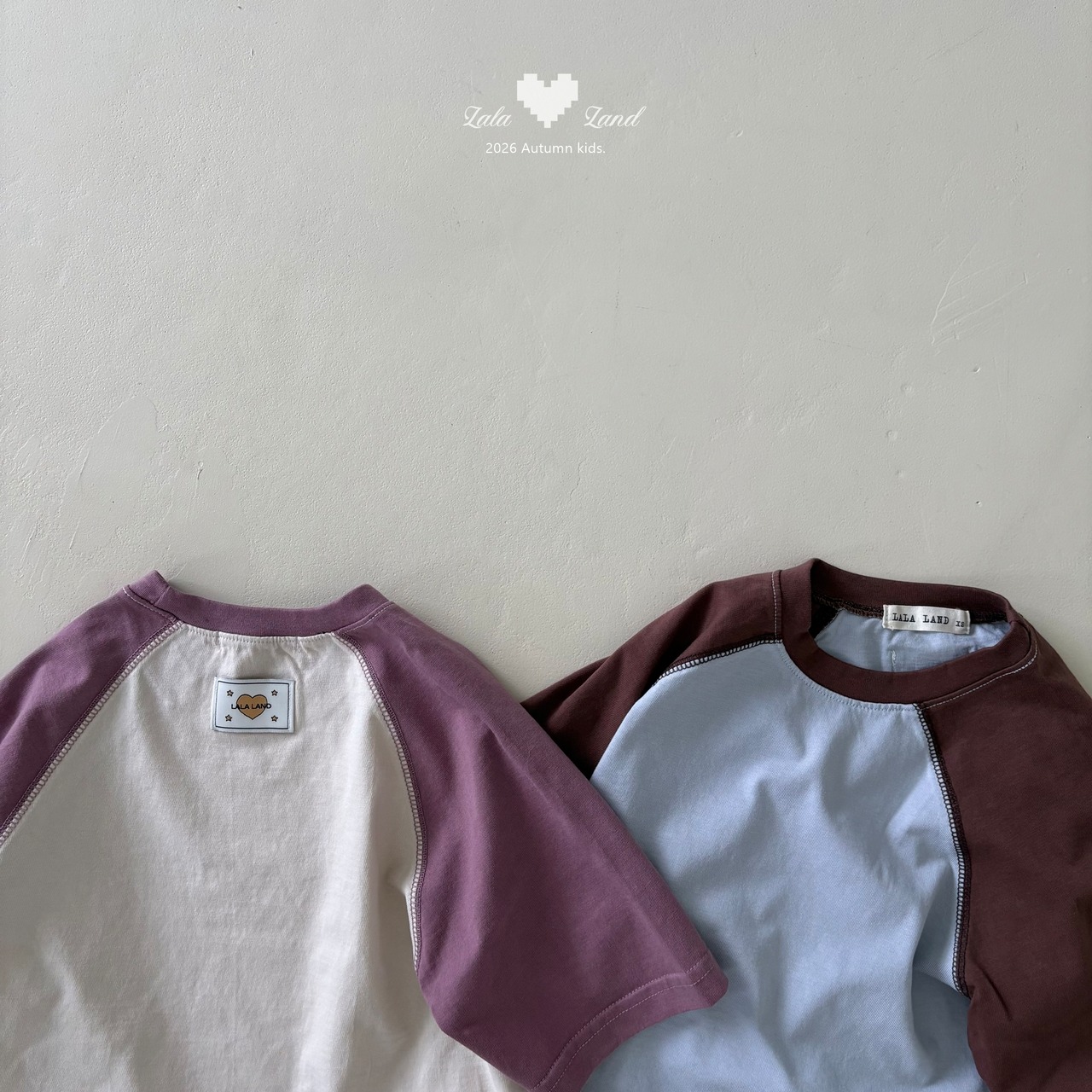 韓国子供服 / LALALAND / 26Autumn / ラテ ラグラン Tシャツ / 秋服 / キッズ *XS~XL*