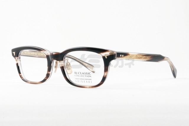 BJ CLASSIC メガネ SHINBARI SH-P503A C-30 スクエア ウエリントン セルロイド チタン クラシカル ヴィンテージ 芯張り BJクラシック シンバリ 鯖江 日本製 正規品-2枚目