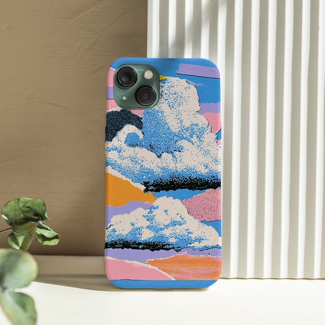 受注生産 iPhoneケース 青空と雲のカラフル風景コラージュ｜風景コラージュ ZINE020D