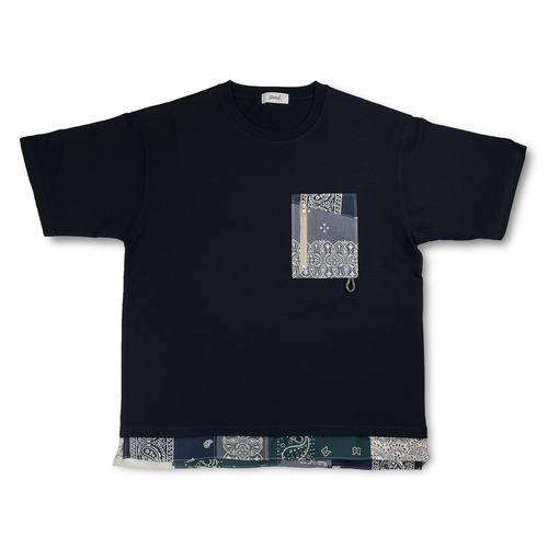 BANDANA POCKET T-SHIRTS(Navy) XL