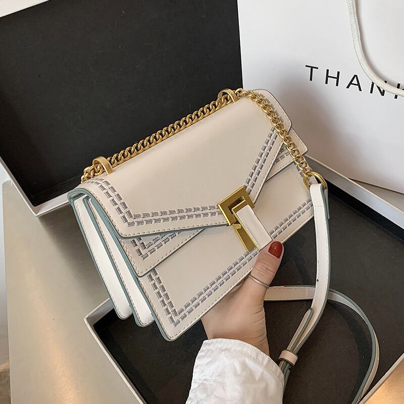 Shangxinスモールバッグ女性バッグ2020新しいトレンディなバージョンの野生のワンショルダーメッセンジャーバッグシンプルなファッションチェーン小さな正方形のバッグ Tiancai_Wing_Bag5695185