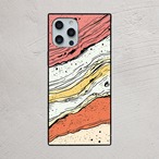受注生産 iPhoneケース 赤茶と黄色の地層マーブル｜マーブルアート PABS103C