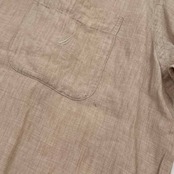 麻100%◆NAUTICA ノーティカ 半袖 リネン シャツ Lサイズ/メンズ/ベージュ/古着屋/オールド