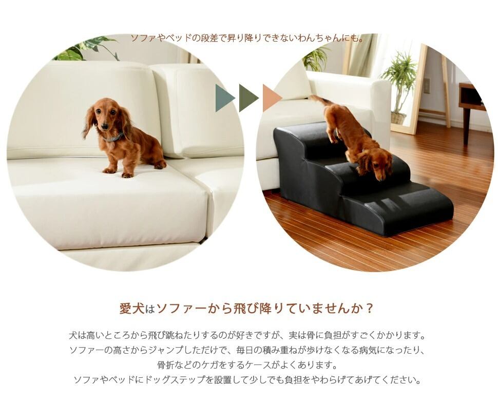 ドッグステップ/4段/ミニチュアダックスモデル】日本製 犬用ステップ