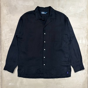 “Size L” Polo Ralph Lauren Silk × Linen Open Collar Shirt