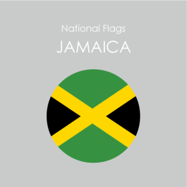 円形国旗ステッカー「ジャマイカ」