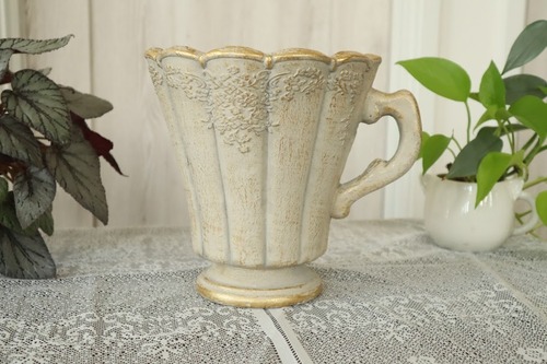 2024新作　カルナック　ミニフラワーポット　ティーカップ　アイボリー