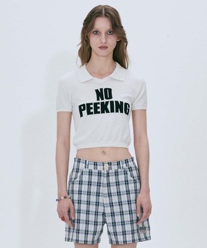 [SCULPTOR] No Peeking Knit Top White