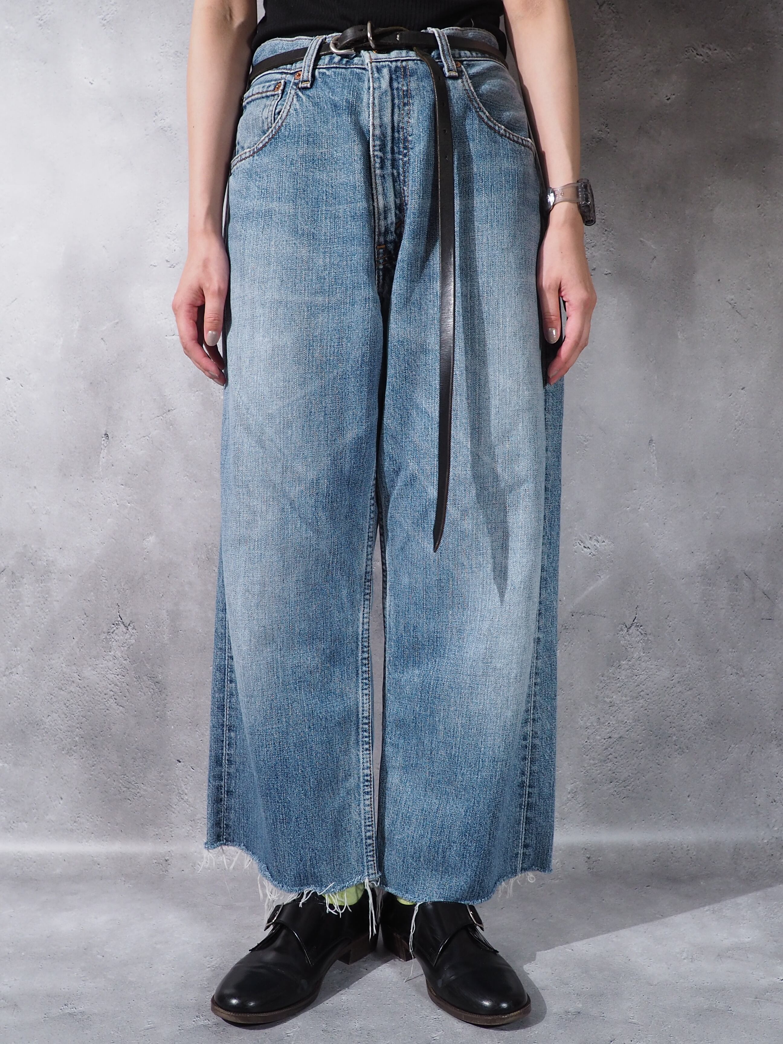 1980 - 90s Levi's 503 cut off straight wide denim pants