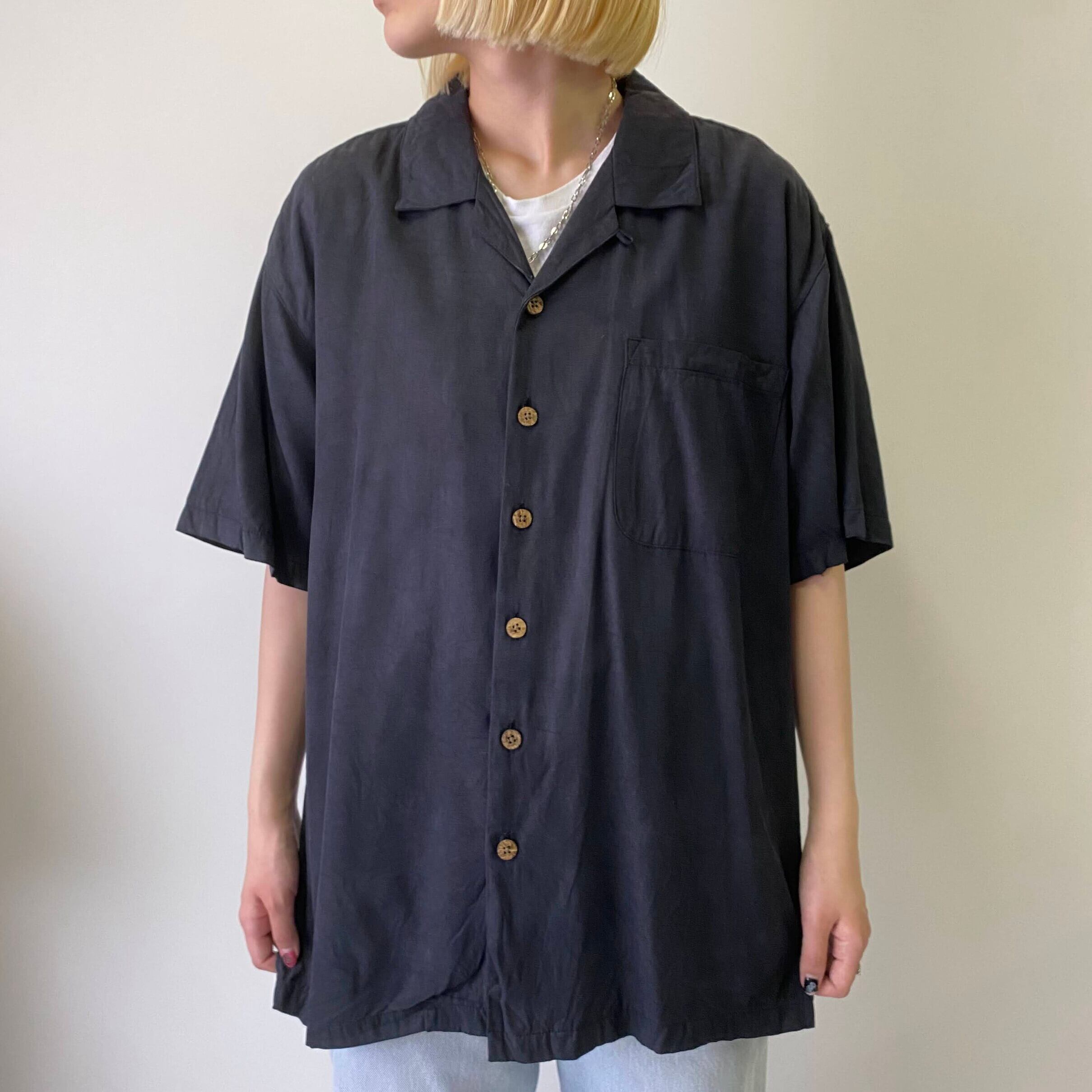 Tommy Bahama トミーバハマ 半袖 シルク バック刺繍 開襟 アロハシャツ 