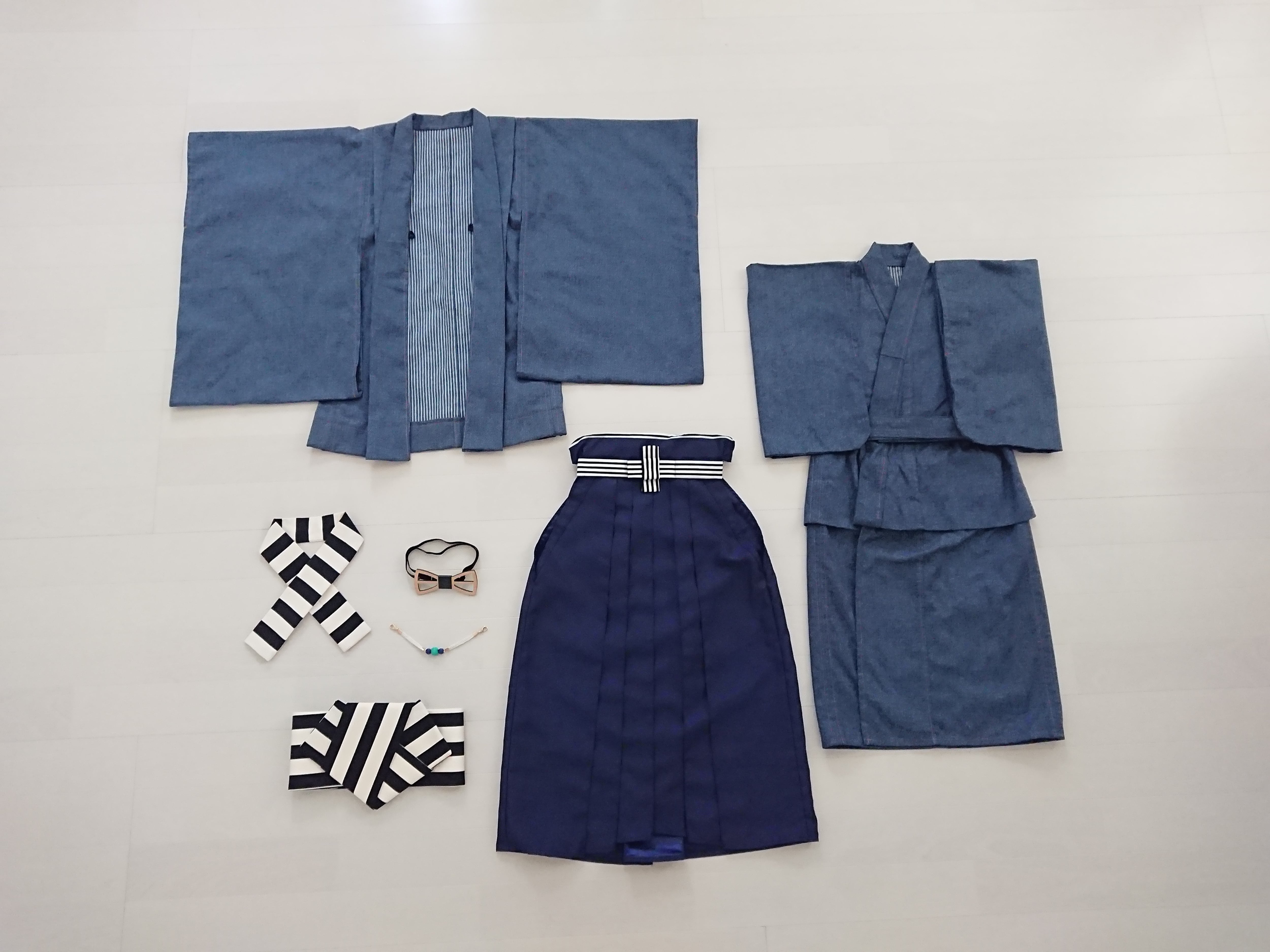 再販！デニム　男子　羽織袴7点セット