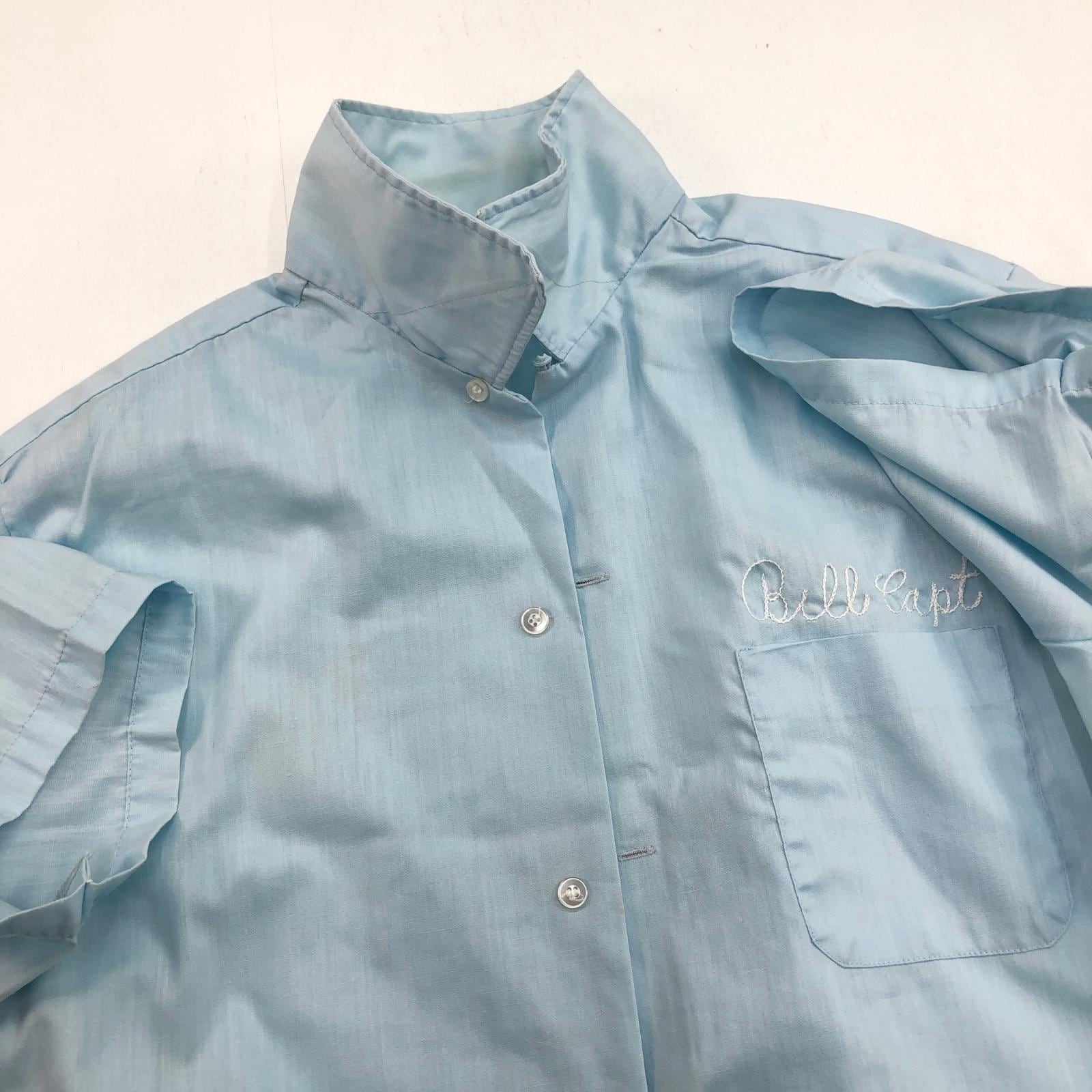 70年代 USA製 Hilton ヒルトン ボーリングシャツ 2XL〜3XL相当 HILTON ヒルトン 70年代 USA製 PERMANENT PRESSタグ 胸刺繍 プリント