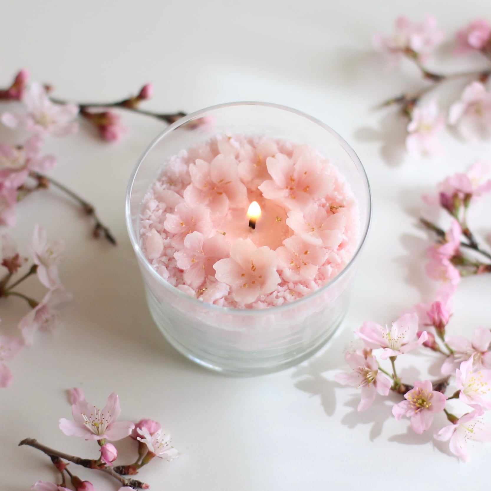 桜のグラスキャンドル