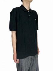 【PLAY COMME des GARCONS】T066 綿鹿の子ポロ(黒エンブレム)