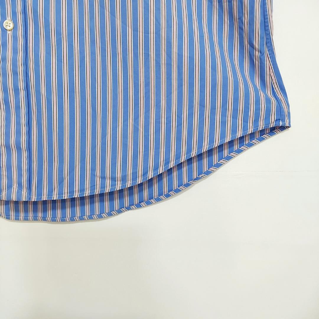ラルフローレン BDストライプシャツ 刺繍ポニー L ブルー 青 ピンク 白