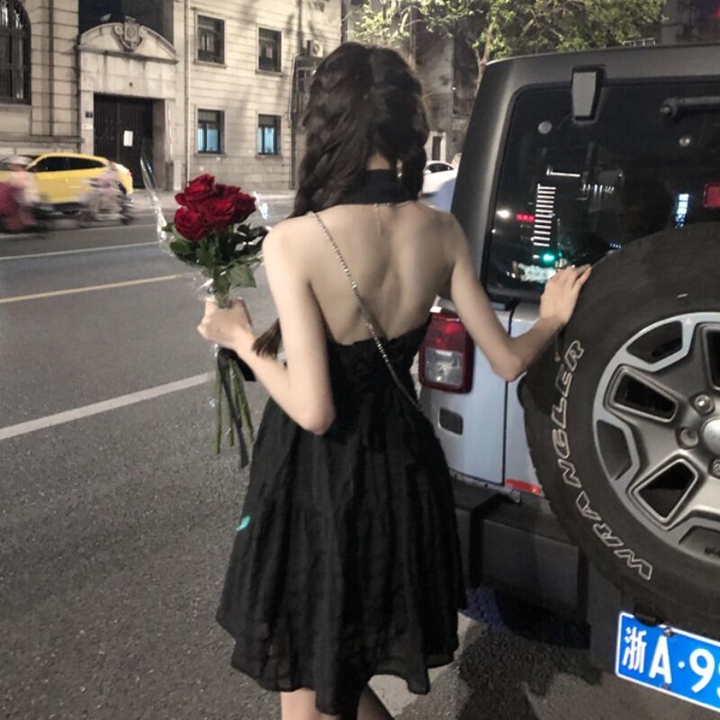 スタイルドレス サマーホルターカラーAラインブラック 夏物 1号婦人21539433093