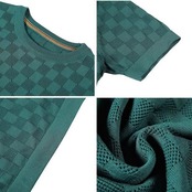 ice silk plaid T-shirt 00132