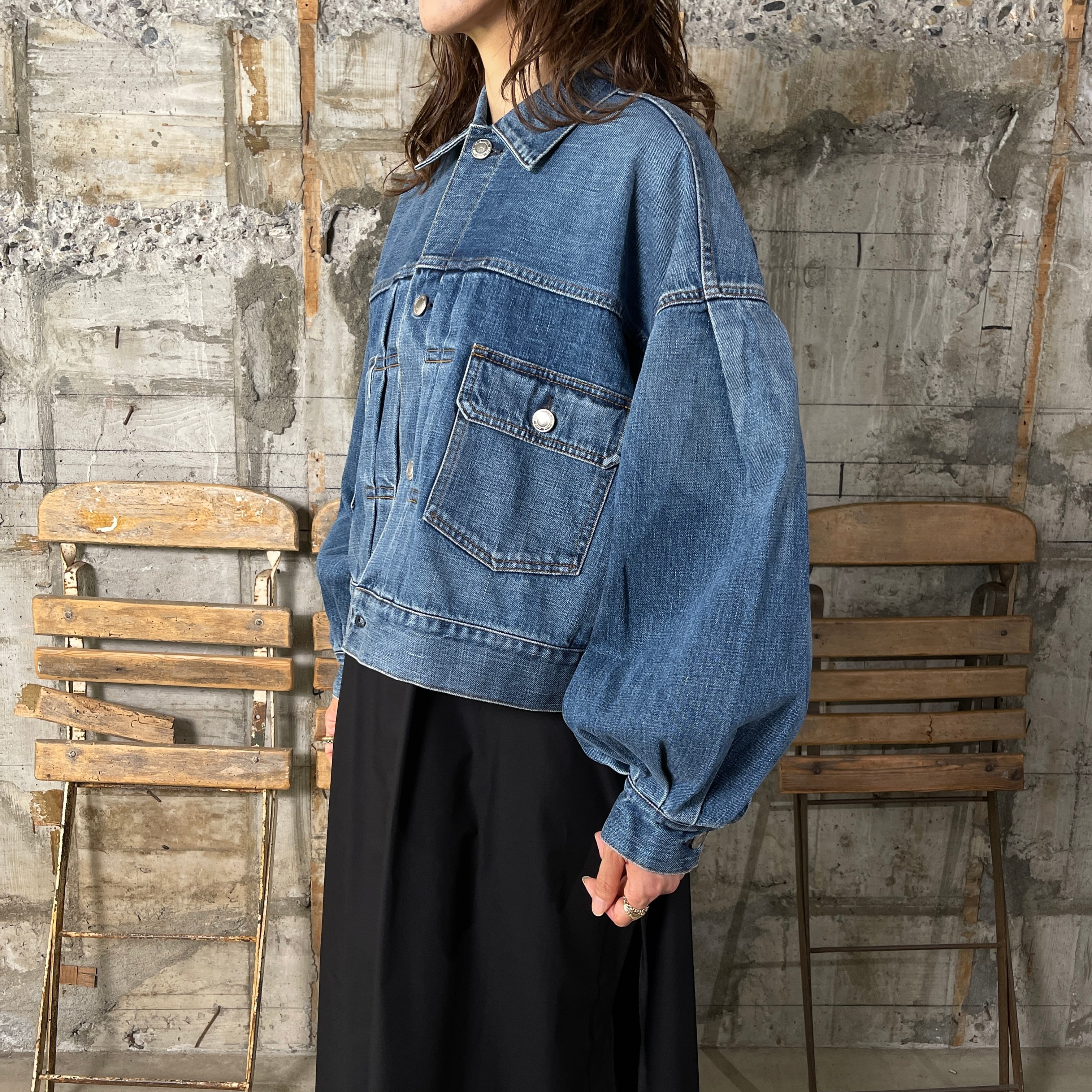 HYKE【ハイク】BALLOON SLEEVE DENIM JACKET/ TYPE2 (17445/USED WASH) | glamour  online powered by BASE