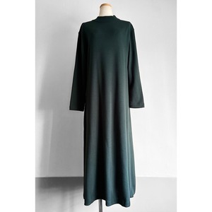 Green Rib High Neck Knit Long Dress