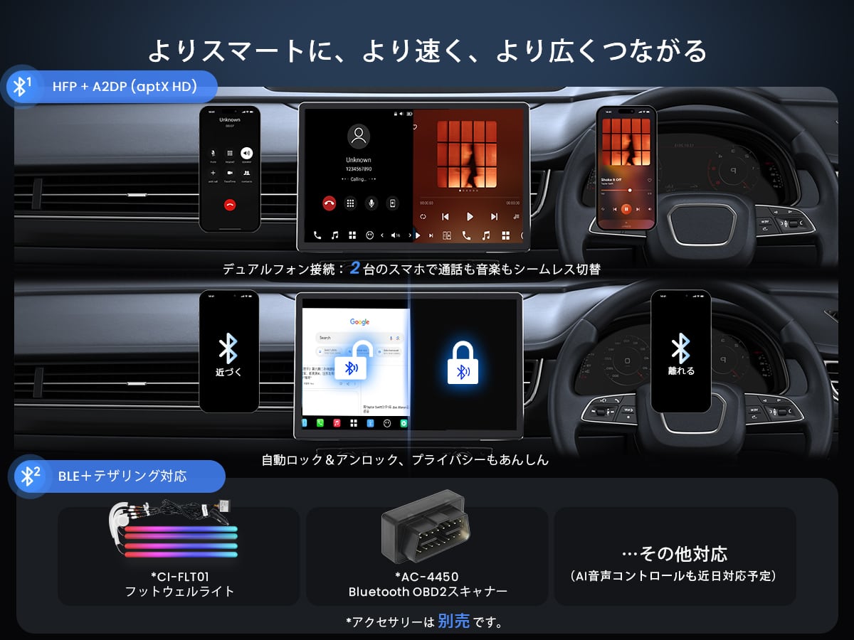 X10G141E 14.1インチ 8+128G フローティング型 1DIN or 2DIN Android