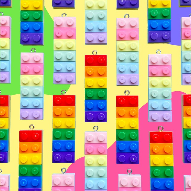 カラフル ブロック チャーム 2個