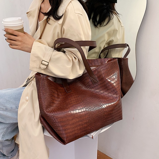 スタンダードオータムウィンターシングル レトロ 秋物 冬物 トートバッグ 手作りハンドバック45420043354