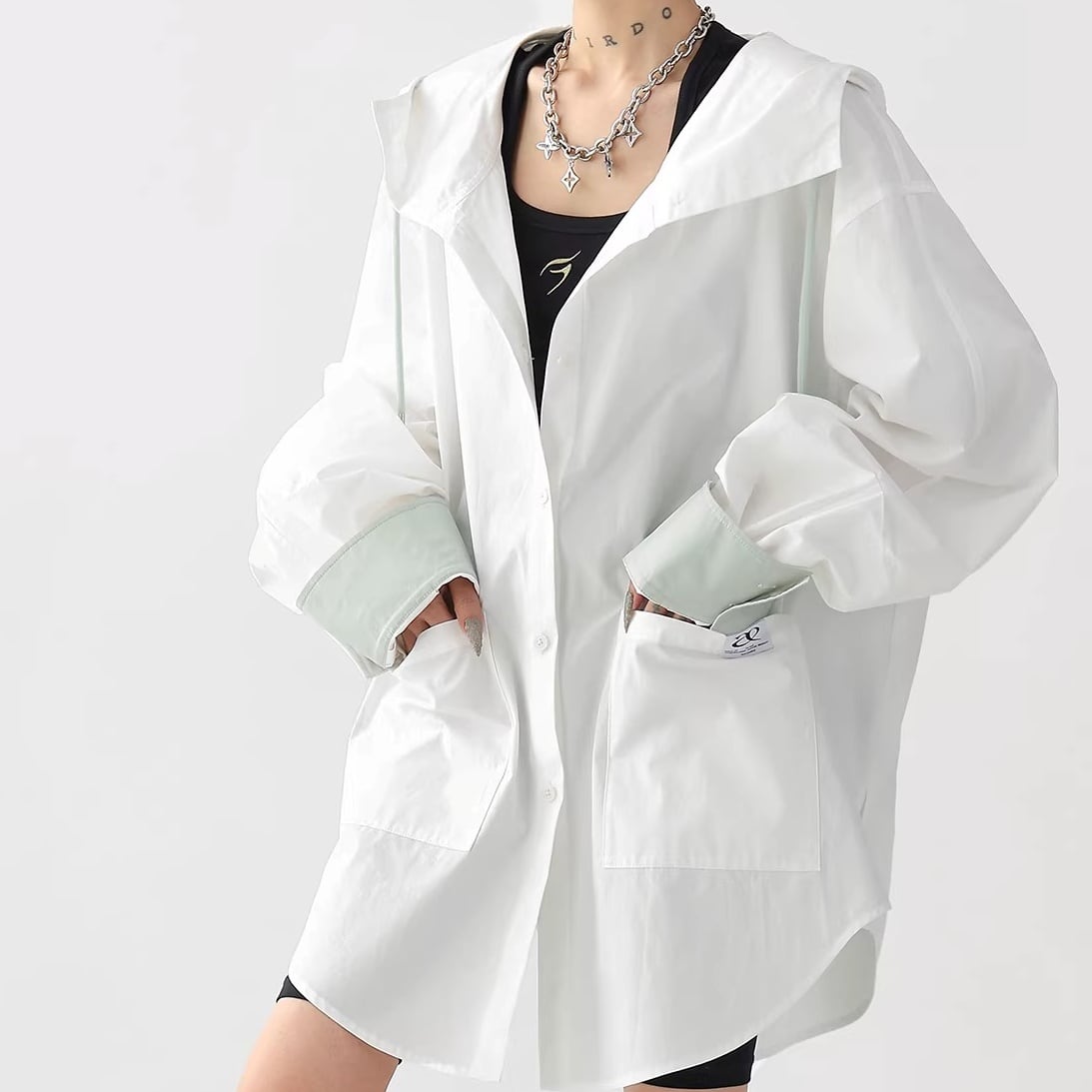 長袖 ドロップショルダー オーバーサイズ シャツジャケット 2color ATO0181