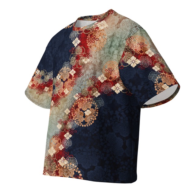 和紋様装飾　藍虹　和柄ユニセックス 150G Breeze Tシャツ