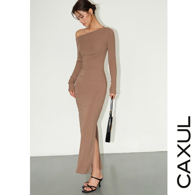 再入荷】ワンショルダー フィッシュテールワンピース/2color | CAXUL