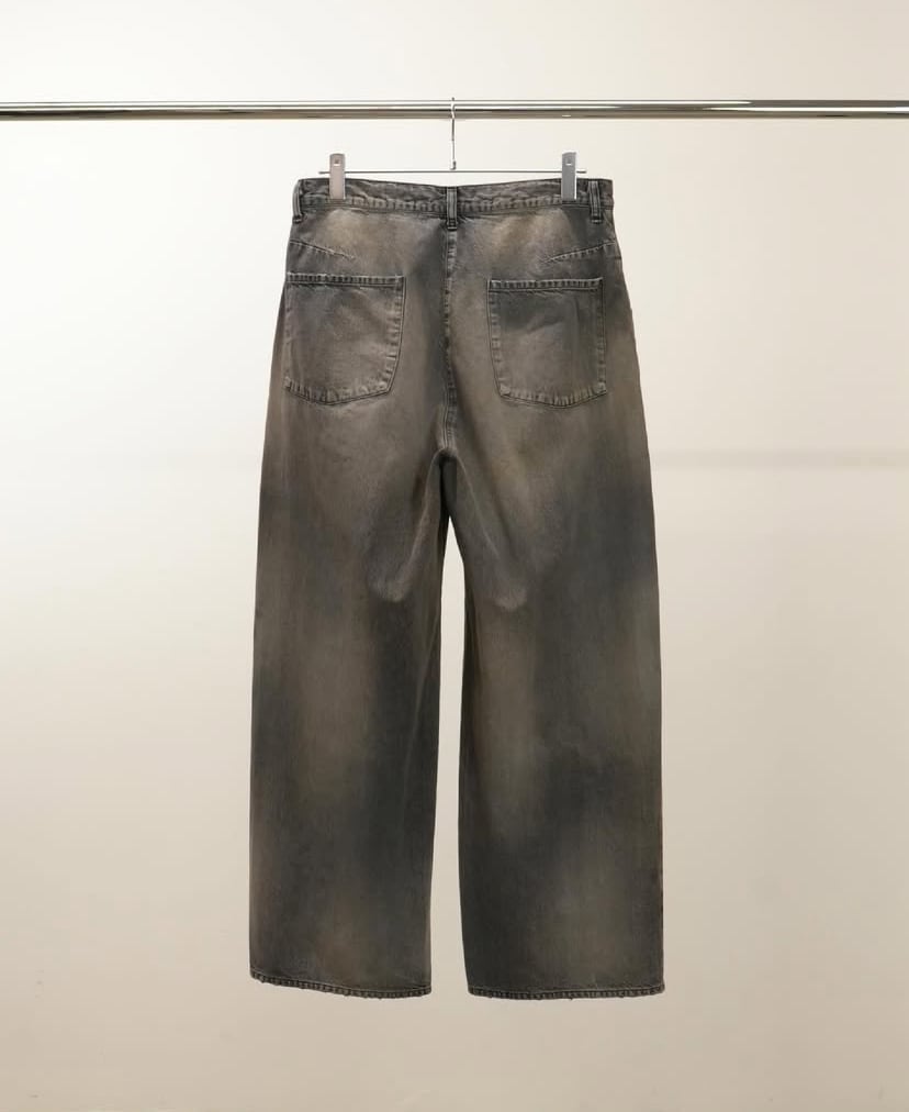25AW】ANCELLM DENIM WIDE SLACKS (BLACK) ANC-PT84-A | IAAAM ONLINE