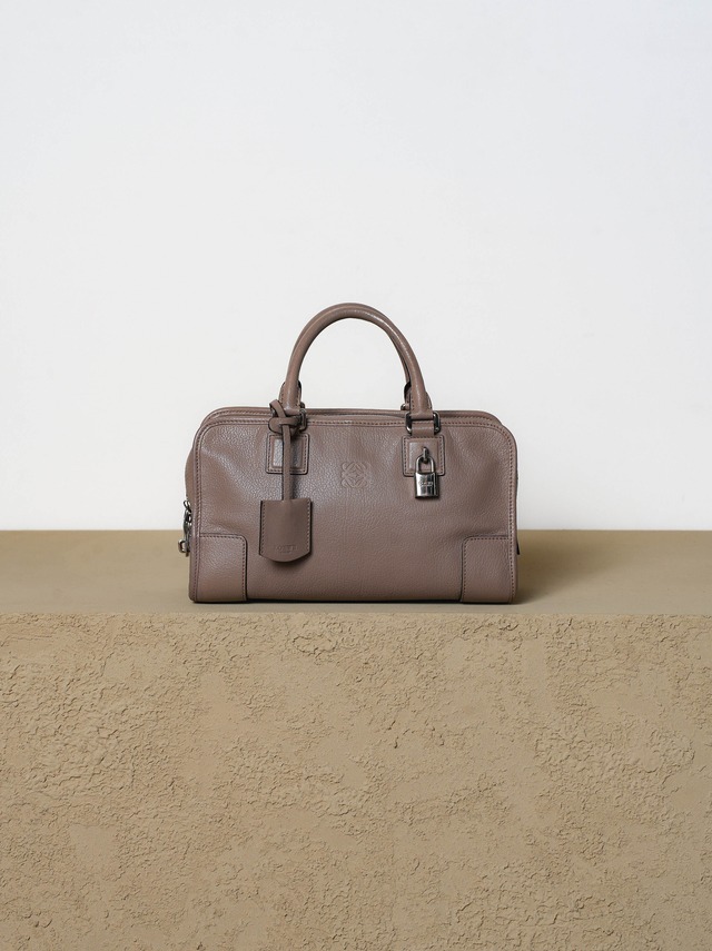 LOEWE ロエベ グレージュ アマソナ28 シルバー金具 ハンドバッグ
