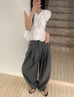 【新作5％OFF・3日間】Pocket Pin-tuck Slacks_2colors