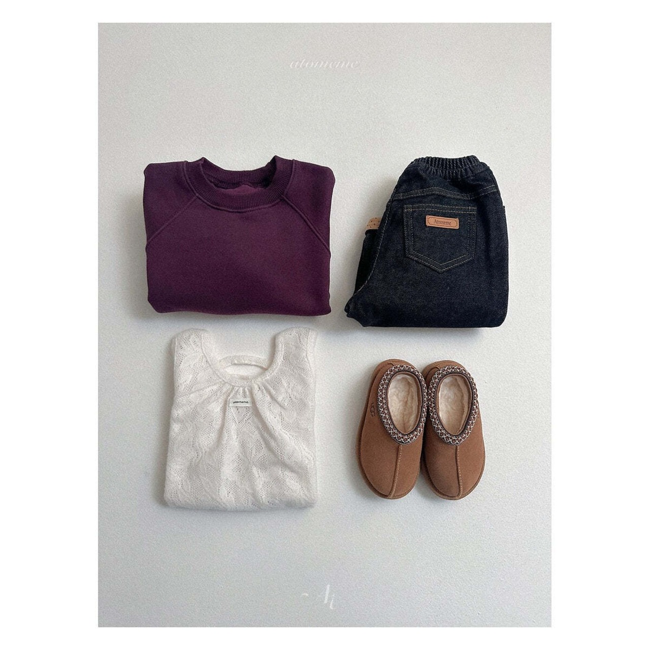 【取寄】atomeme ノーフェードロールアップデニムパンツ|冬服|韓国子供服