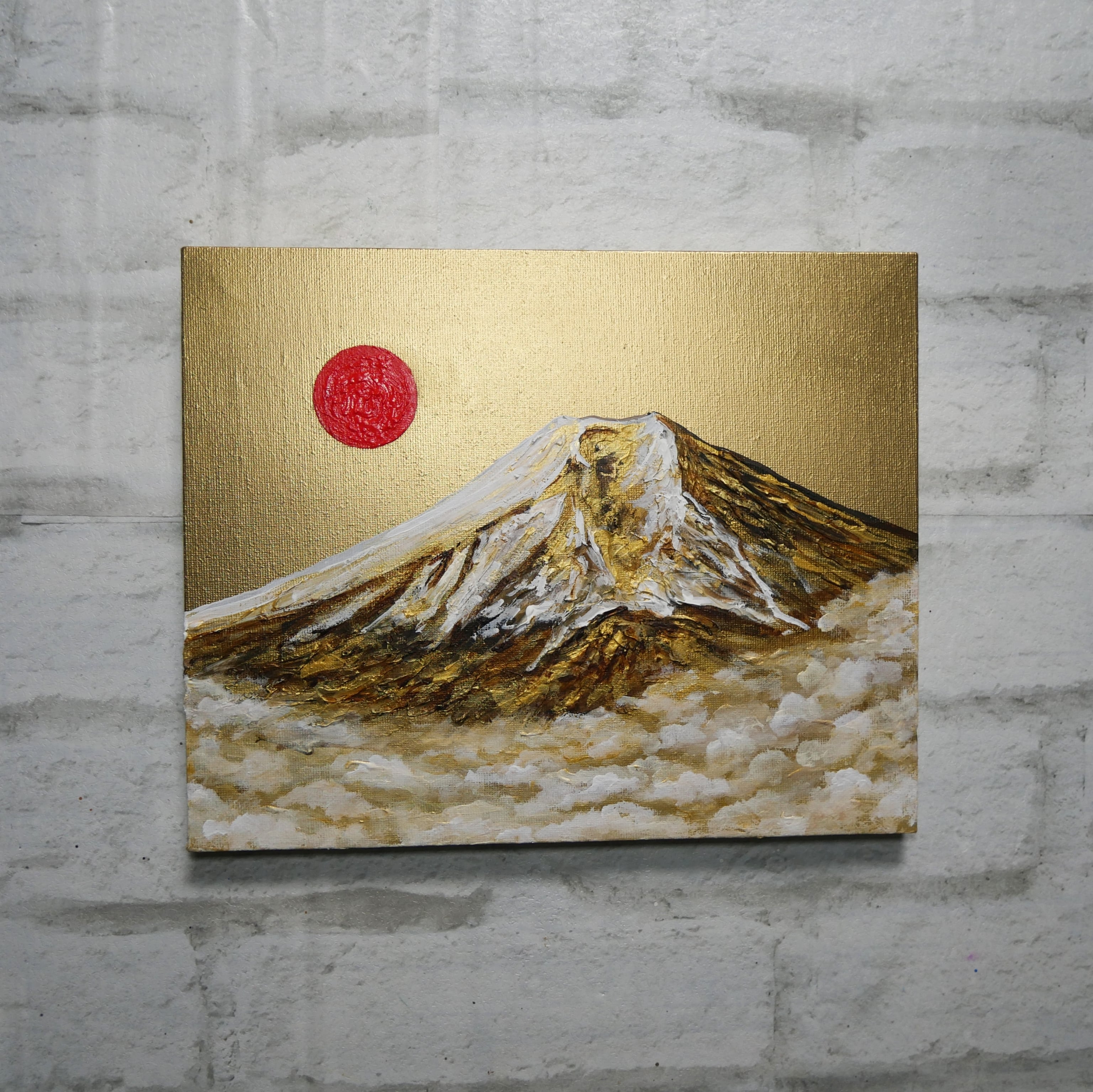 油絵 油彩 油彩画 絵 絵画 ミニ色紙絵画【緑の湖】 | Pay ID