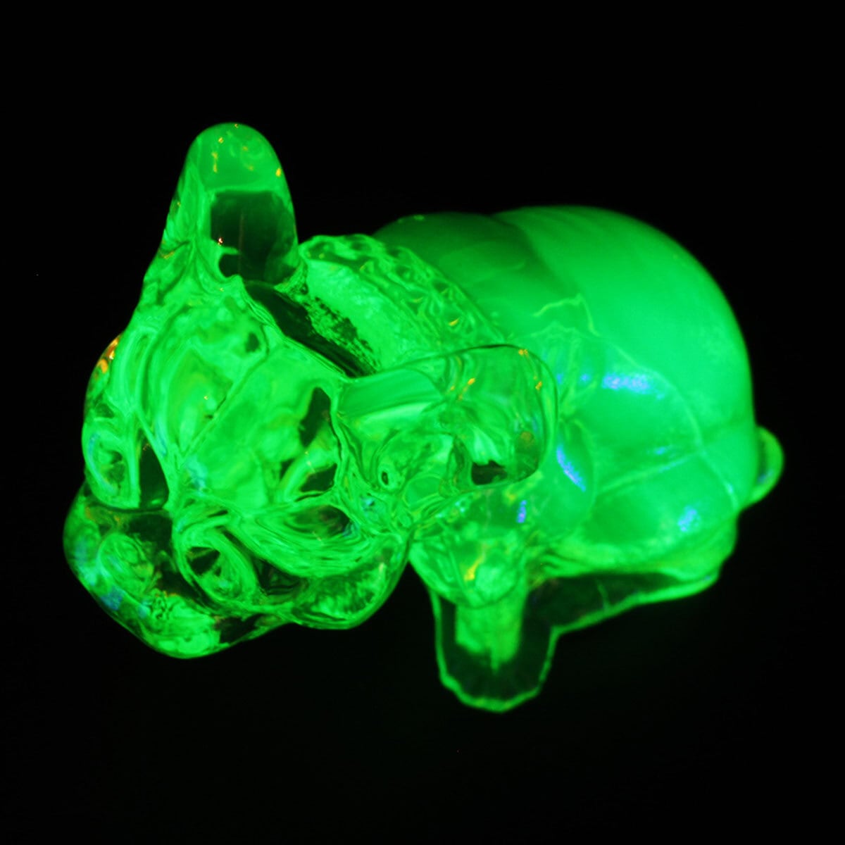 60s USA 「Westmoreland」 uranium glass bulldog object | PANIC ART