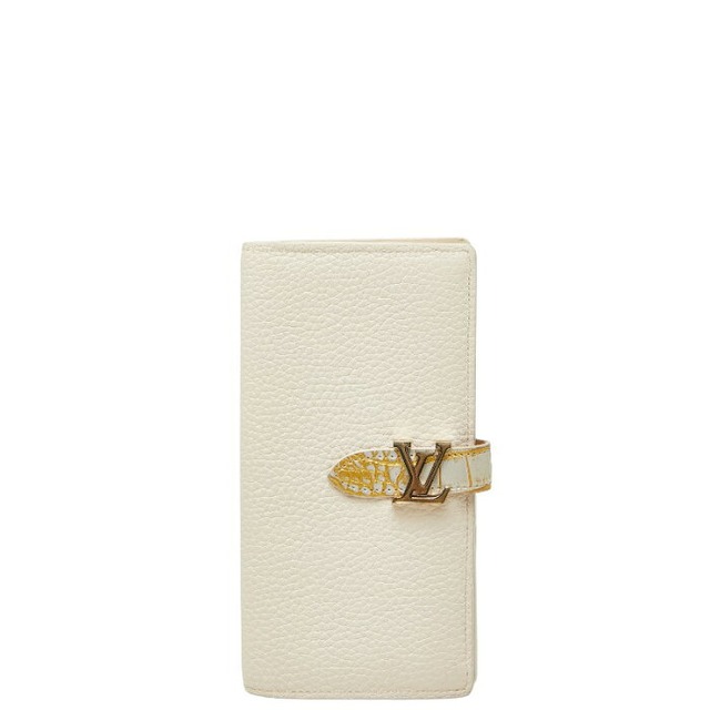 ルイ ヴィトン LV ヴェルティカル ウォレット 長財布 アイボリー トリヨンレザー/クロコダイル レディース LOUIS VUITTON 【中古】