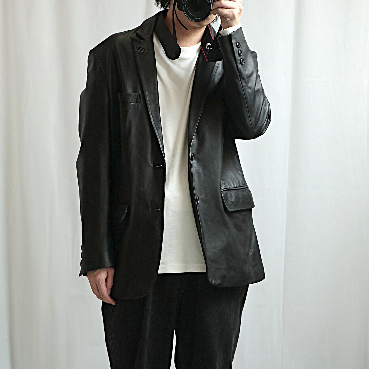   トミー レザー 羊革 テーラード ジャケット 古着 Tommy Hilfiger トミーヒルフィガー レザー テーラード ジャケット