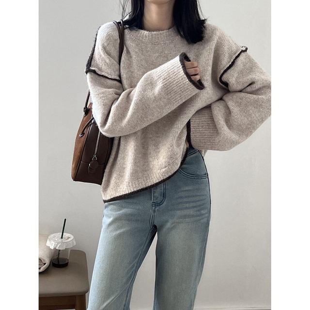 line pullover knit　102949