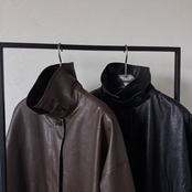 【受注予約1週間】レザーライクオーバーJK/ブラウン