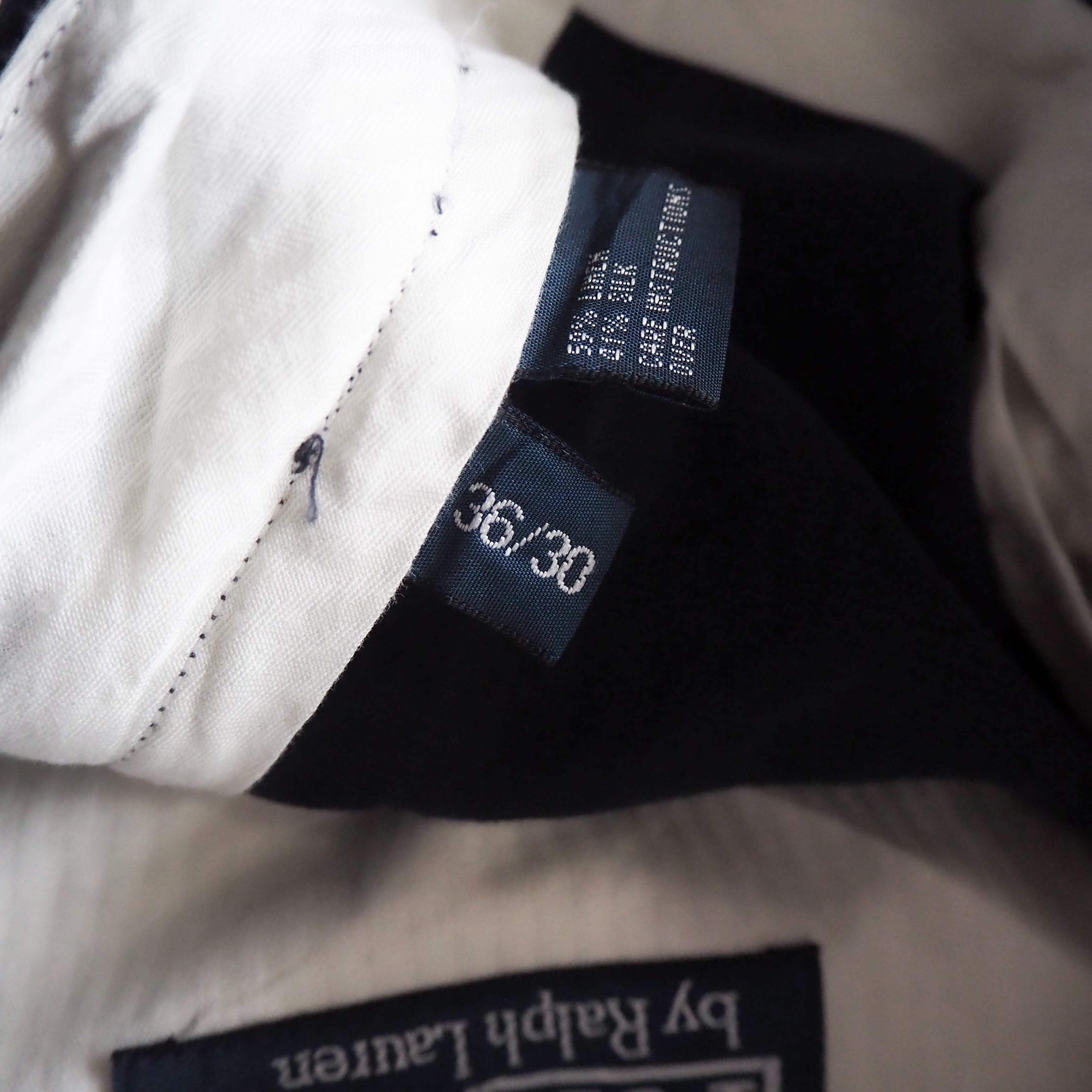 90s-00s “Polo by Ralph Lauren” silk × linen navy slacks pants 90