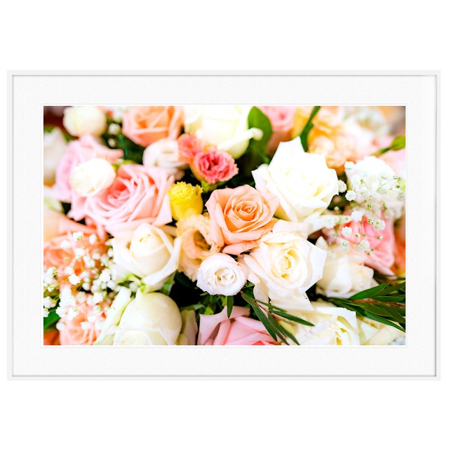 花写真 カラフルな花束・フラワーアレンジメント インテリアアートポスター額装 AS3531