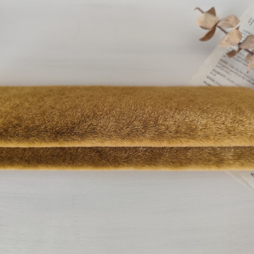 ミニチュアファー【約22×11cm】スモーキー（毛足3㎜）＊アンティークゴールド＊