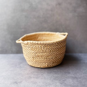 月桃かご  バスケット  2ハンドルバスケット 小物入れ インテリア 天然月桃 丁寧な生活 【yankame6】